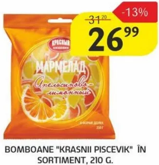 Bomboane „Krasnii Piscevik” în sortiment, 210 g