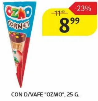 Cornet de napolitană „Ozmo”, 25 g