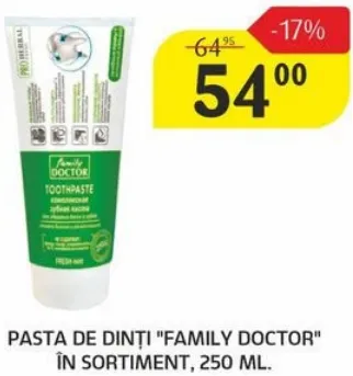 Pastă de dinți Family Doctor în sortiment, 250 ml