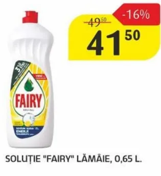 Soluție Fairy lămâie, 0,65 l