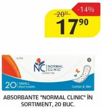 Absorbante Normal Clinic în sortiment, 20 buc.