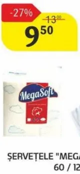 Șervețele Megasoft, 60 buc.