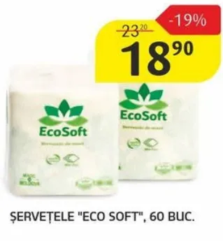 Șervețele Eco Soft, 60 buc.