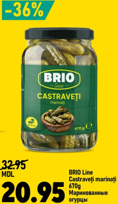 BRIO Line Castraveți marinați, 670 g