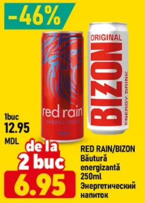 RED RAIN/BIZON Băutură energizantă, 250 ml