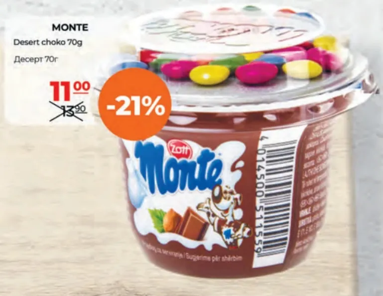 Desert choko MONTE, 70 g