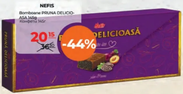 Bomboane Nefis PRUNA DELICIOASĂ, 145 g