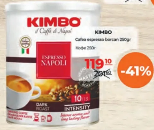 Kimbo Cafea espresso la borcan, 250 g