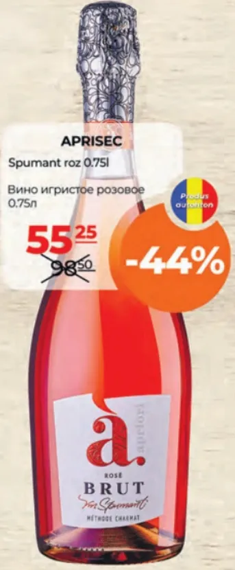APRISEC Vin spumant roz, 0.75 l