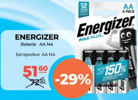 ENERGIZER Baterii AA, 4 buc.